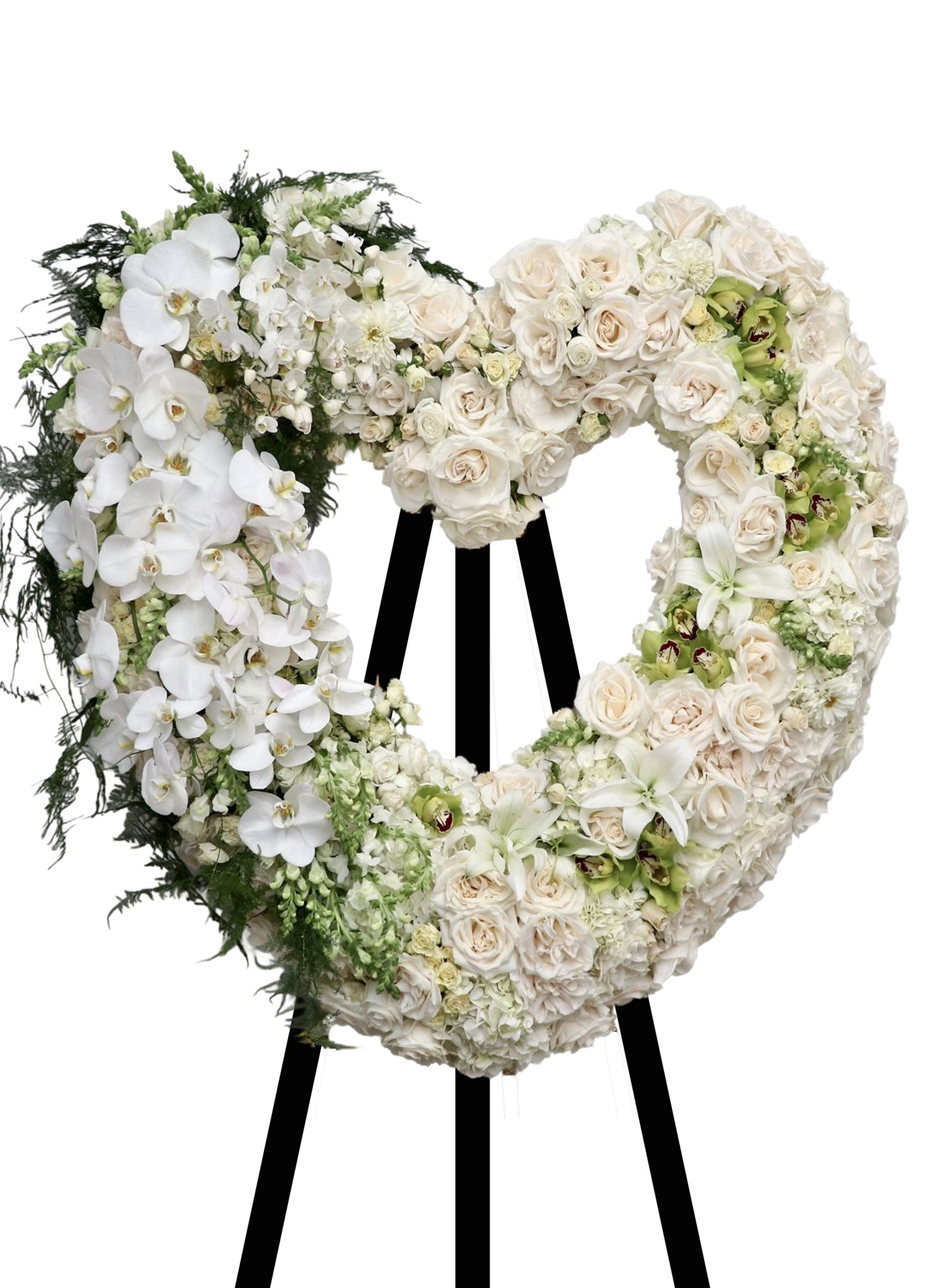 蝴蝶蘭花玫瑰心形帛事花圈