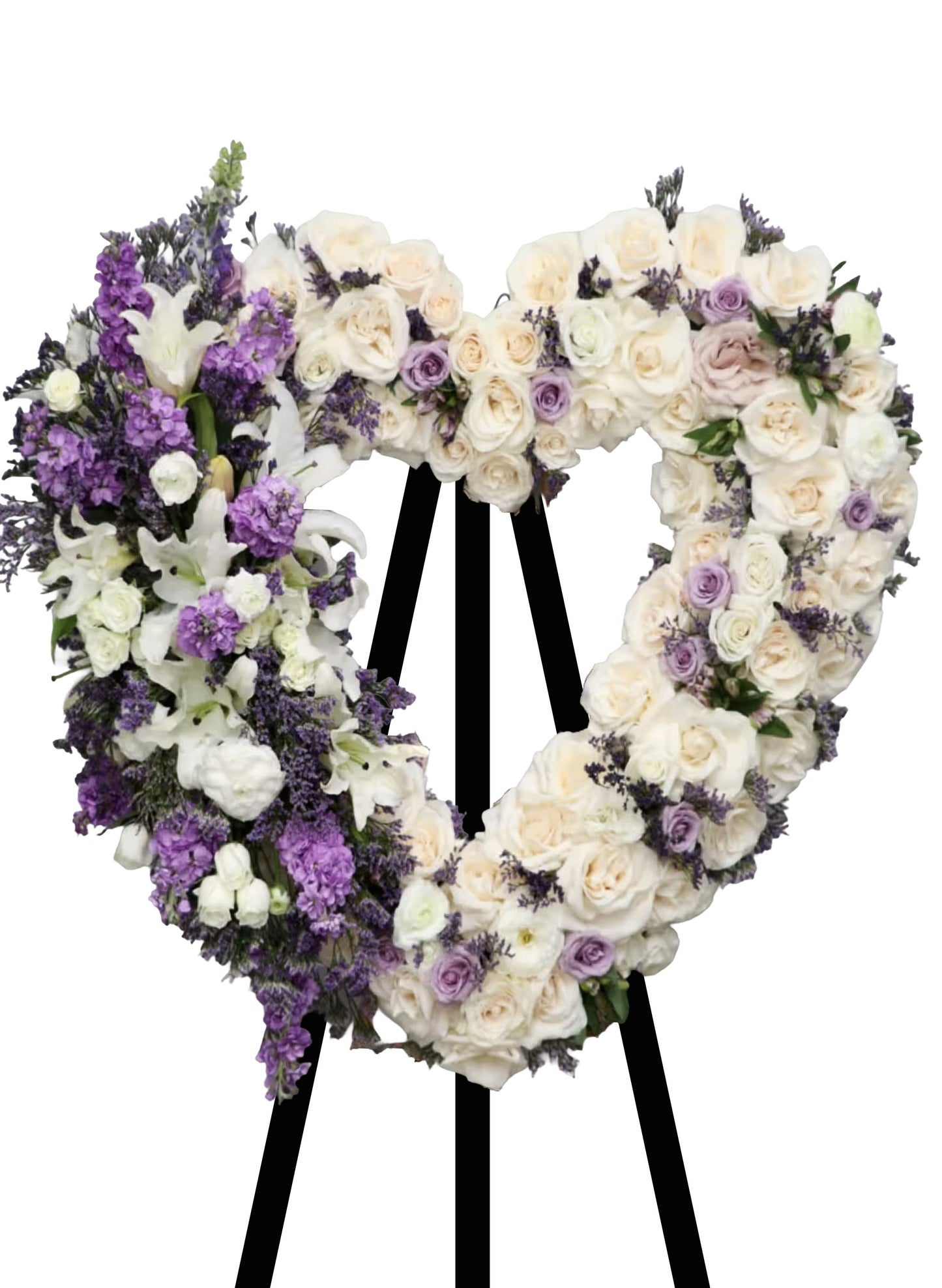 紫羅蘭玫瑰心形帛事花圈