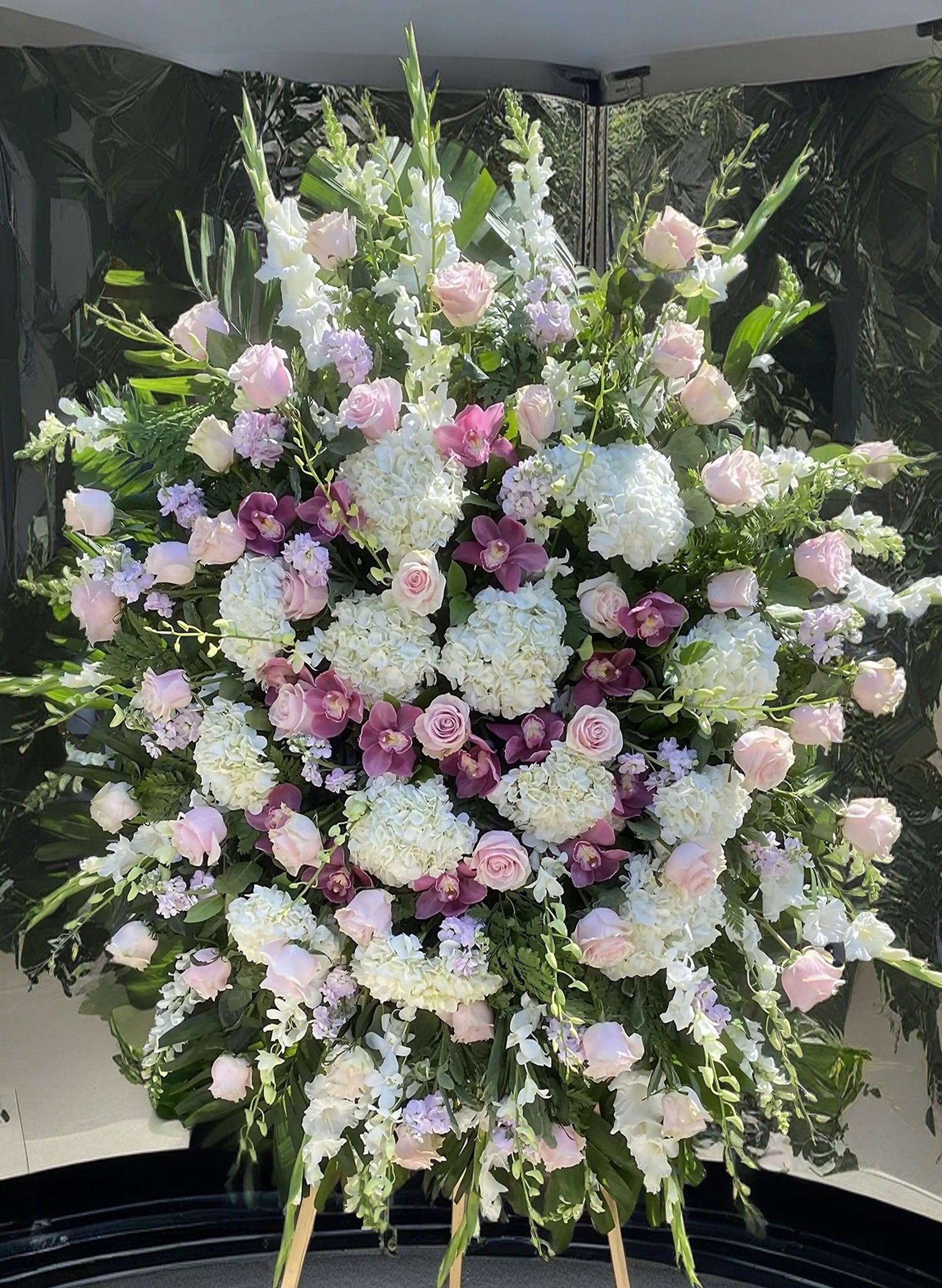 繡球蘭花大型帛事花牌