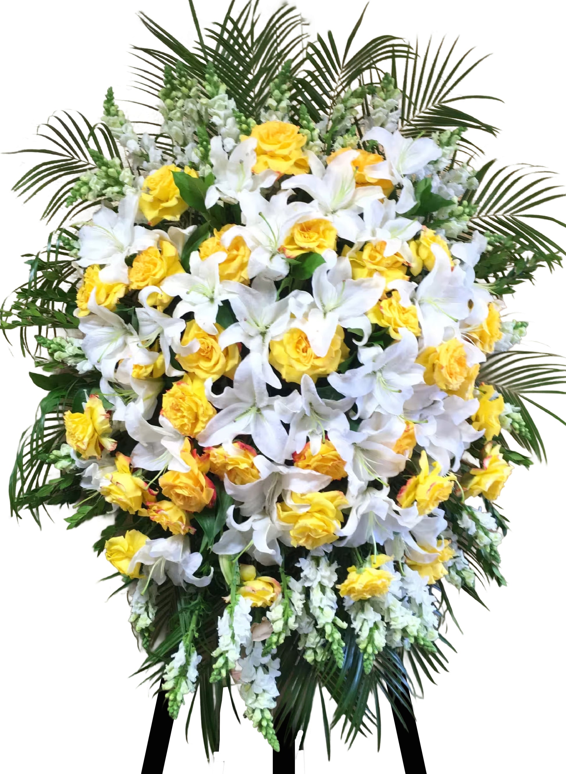 百合黃玫瑰大型帛事花牌