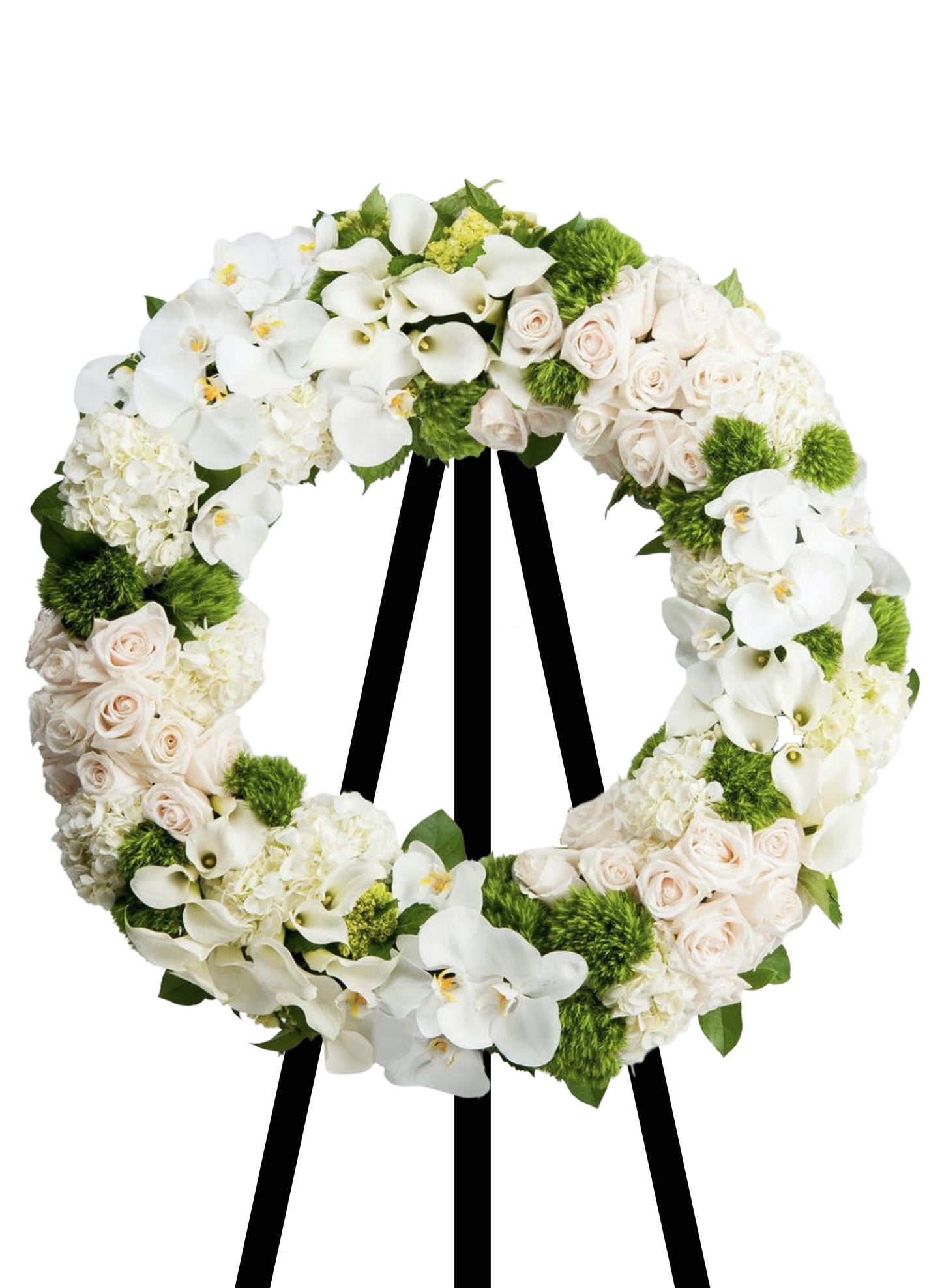 蝴蝶蘭花玫瑰圓形帛事花圈