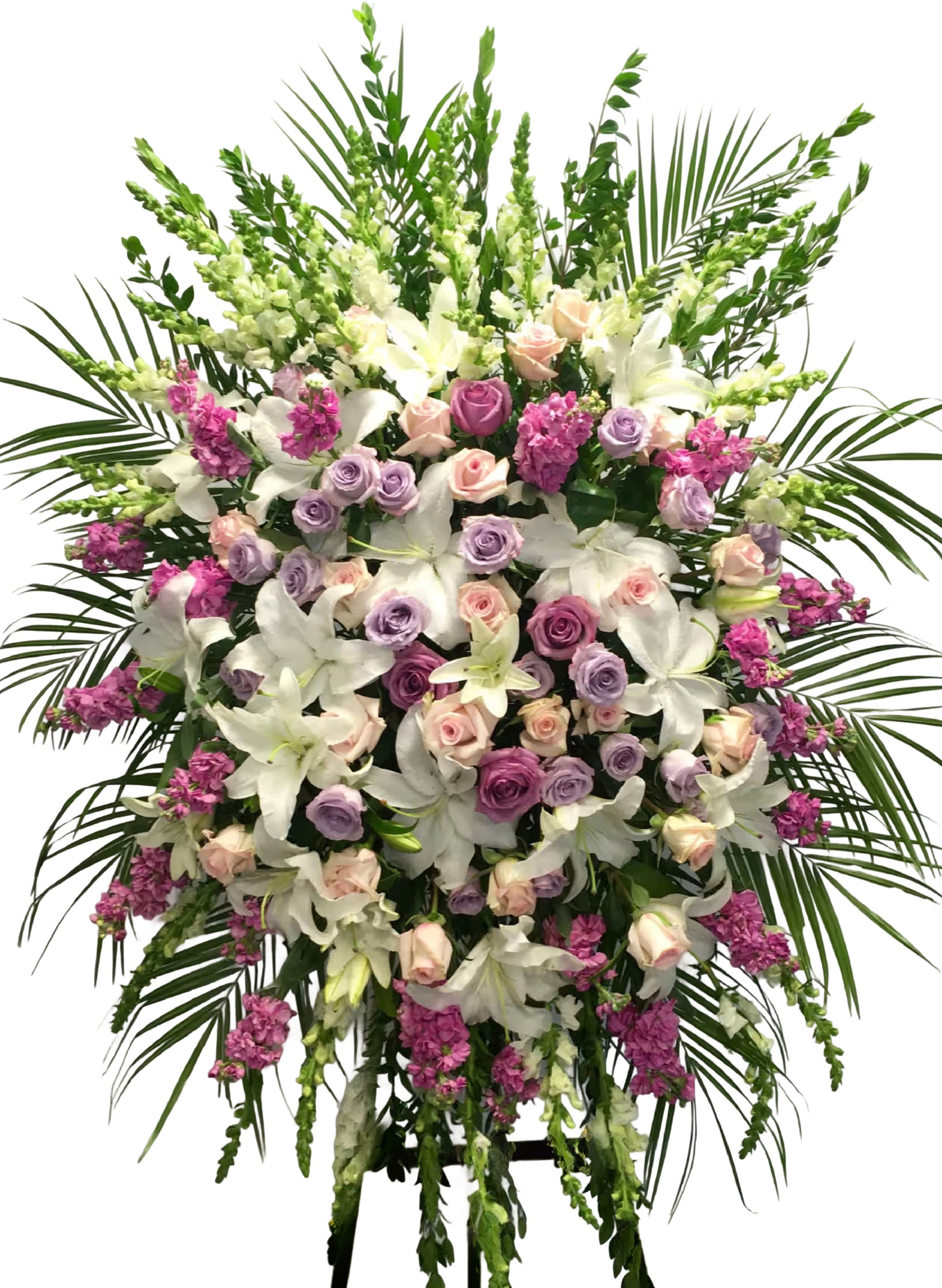 紫玫瑰百合帛事花牌